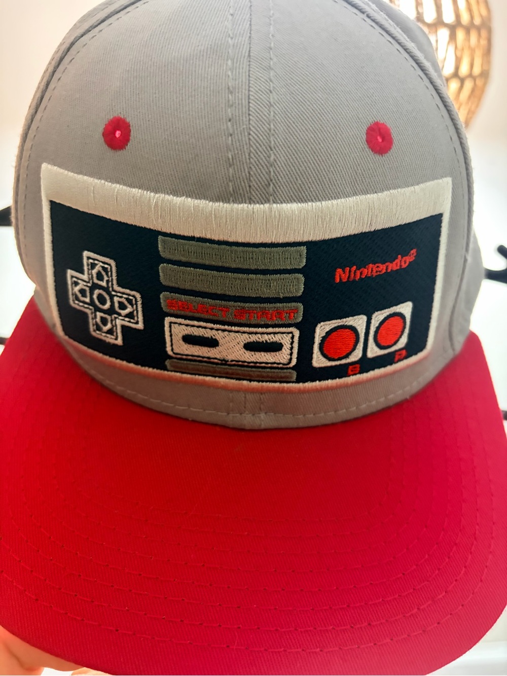 Nintendo Gray and Red Retro Controller Baseball Cap
